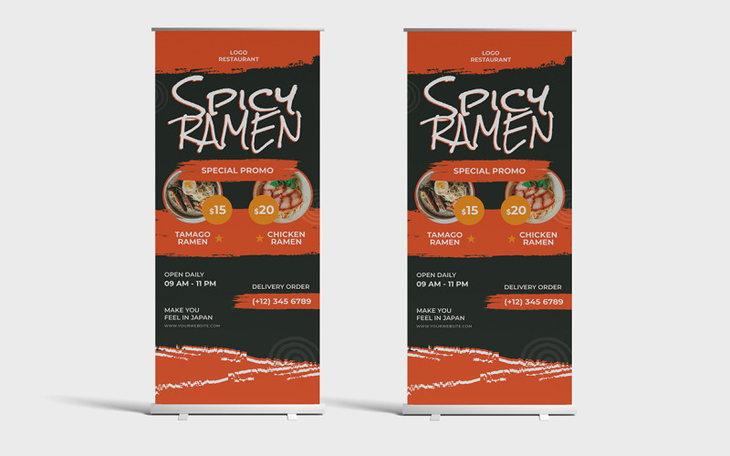 Élelmiszer Roll Up Banner Sablon