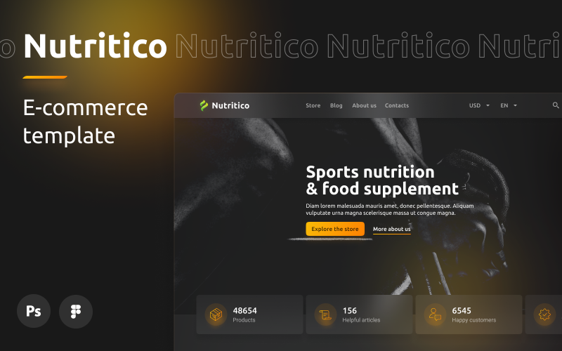Nutritico — Designmall för sportnäring och kosttillskott för WooCommerce