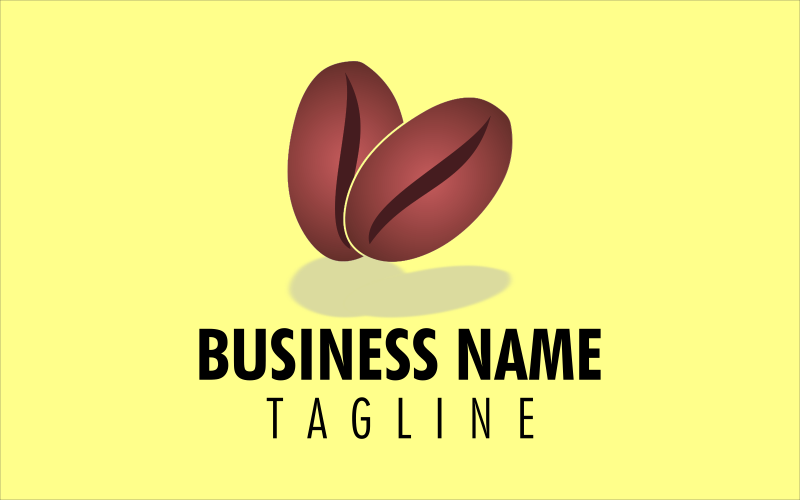 Kahve Çekirdeği Logo Şablonu Tasarımı Restoranlar ve Kafeler İçin Eşsiz Sembol Fikirli
