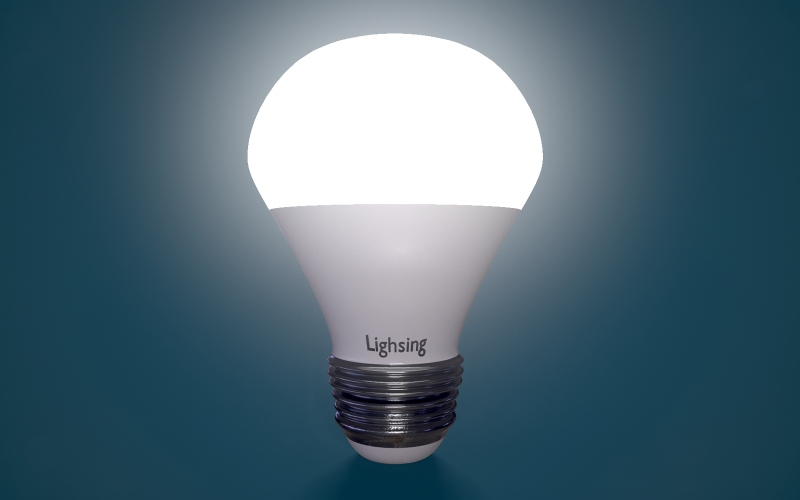 LED灯泡低聚3D模型