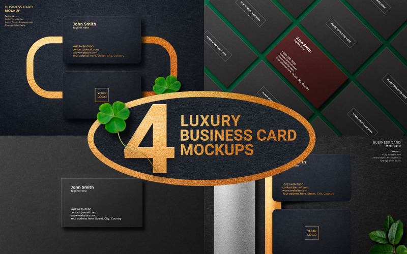Modelo de Design de Maquete de Cartão de Visita de Luxo