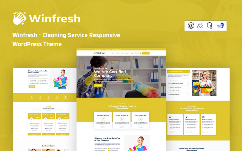 Winfresh - Tema WordPress reattivo ai servizi di pulizia