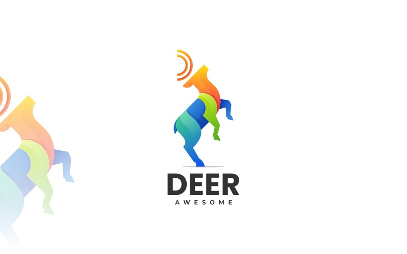 Diseño de logotipo colorido de ciervos