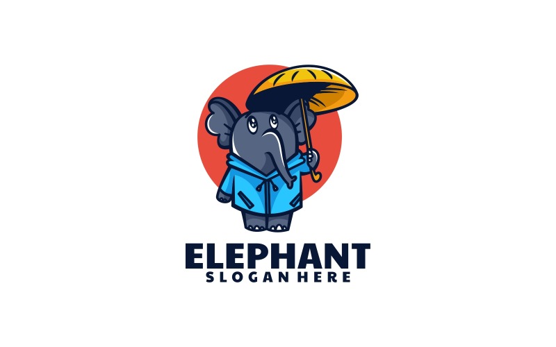 Elefant tecknad logotyp stil