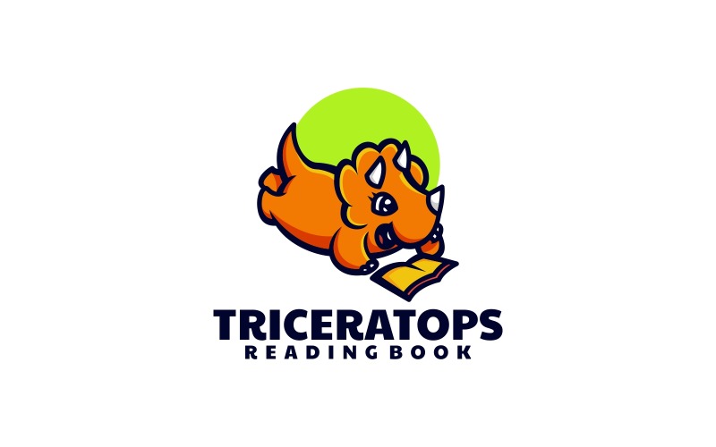 Estilo de logotipo de desenho animado Triceratops