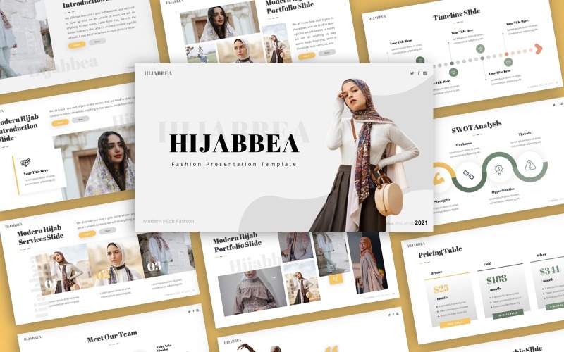 Hijabbea - Mehrzweck-PowerPoint-Vorlage für Mode
