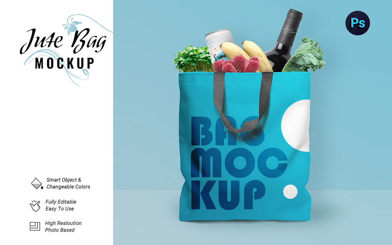 Kreative Jutebeutel-Mockup-Vorlage