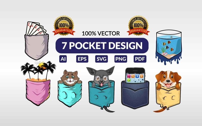 7 Pocket Design Bundle For T Shirt
