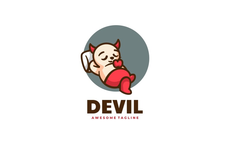 Teufel-Cartoon-Logo-Vorlage