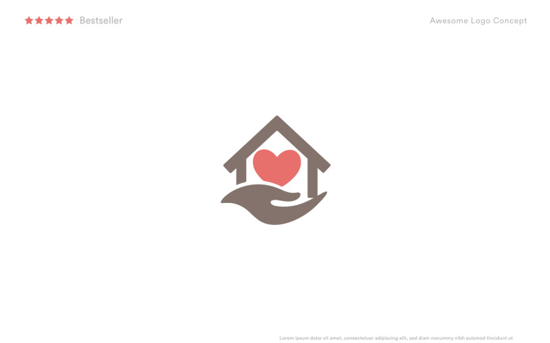 Assistenza domiciliare, modello di logo della casa di cura.