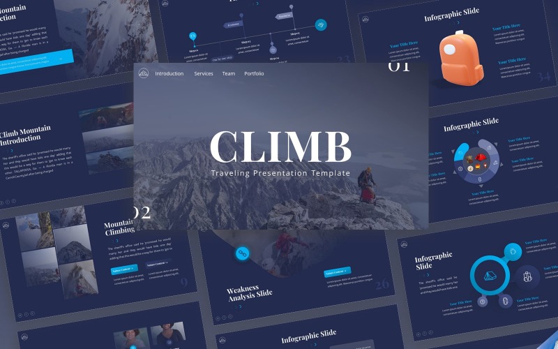 Climb - Resande Multipurpose PowerPoint-mall