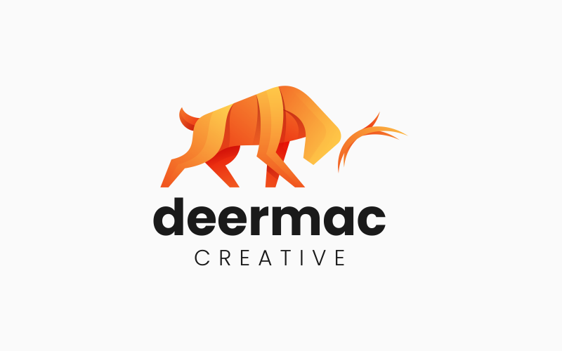 Design de logotipo de gradiente de veado vetorial