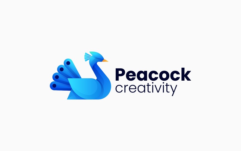 Logotipo de color degradado de pavo real vectorial