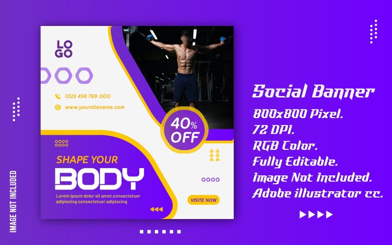 Modello di post sui social media Modello di banner minimo modificabile