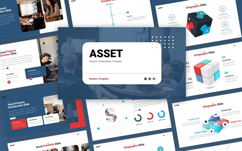 Activa - Financiën Multifunctionele Sjablonen PowerPoint presentatie