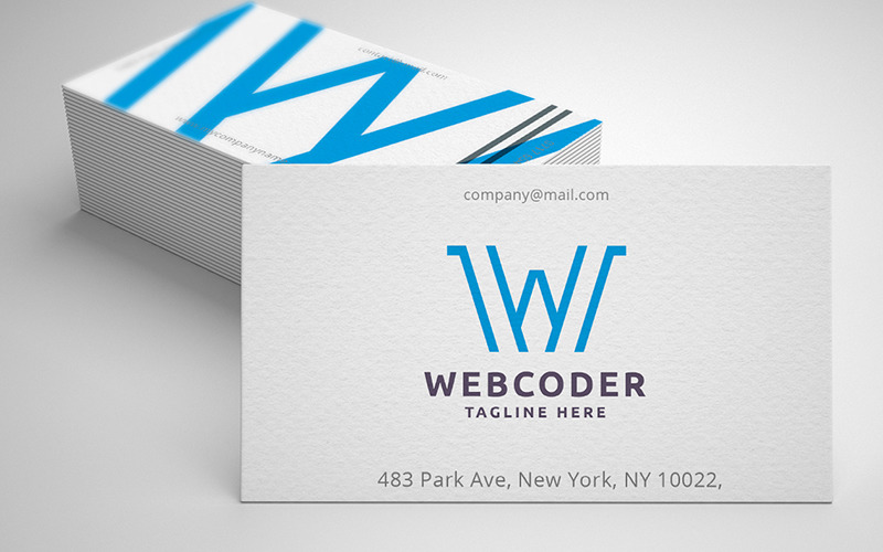 Logotipo de la letra W del codificador web profesional