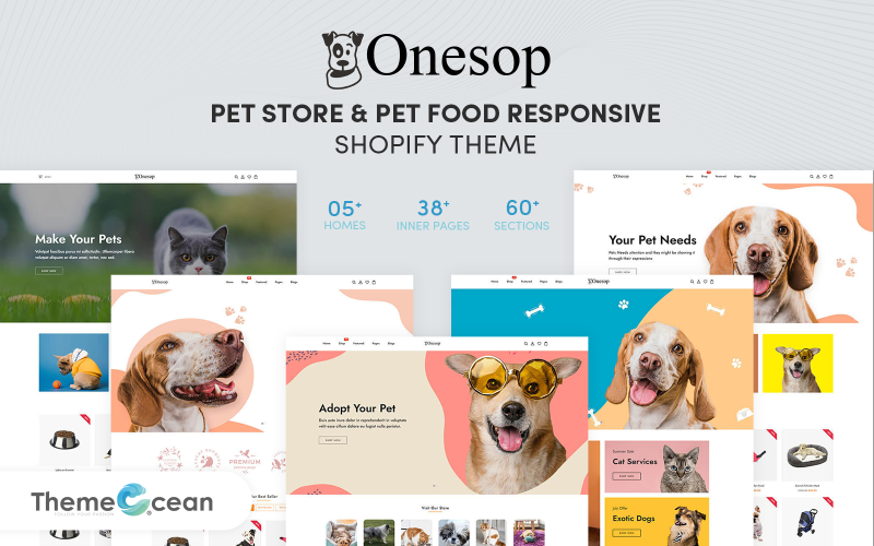 Onesop - Tema Shopify reattivo per negozio di animali e alimenti per animali domestici