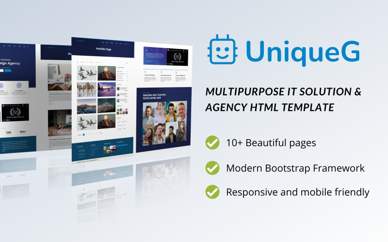 UniqueG - Soluzione IT multiuso e modello HTML per agenzia