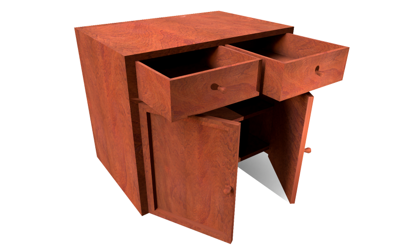 3D Lowpoly model nočního stolku