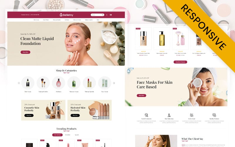 Belletny - 美容 |水疗中心 | Salon Store OpenCart 响应式主题