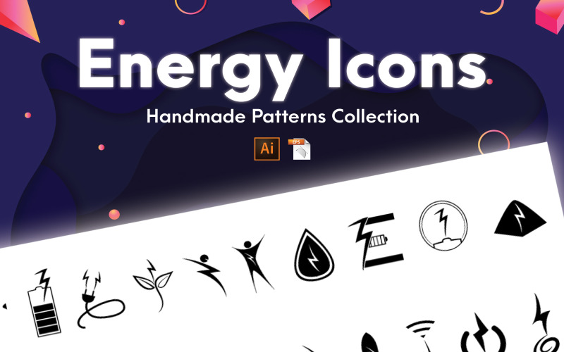 Coleção artesanal de ícones de energia