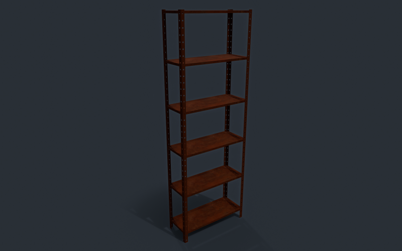 Étagère en métal Low-poly modèle 3D