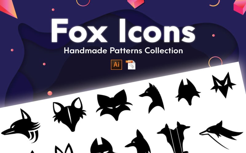 Fox iconos colección hecha a mano