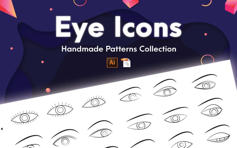 Handgefertigte Sammlung von Augensymbolen