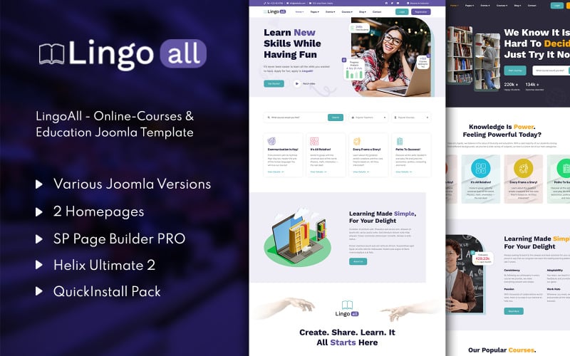 LingoAll – Online-Kurse & Weiterbildung mit Joomla 5 & 6 Template