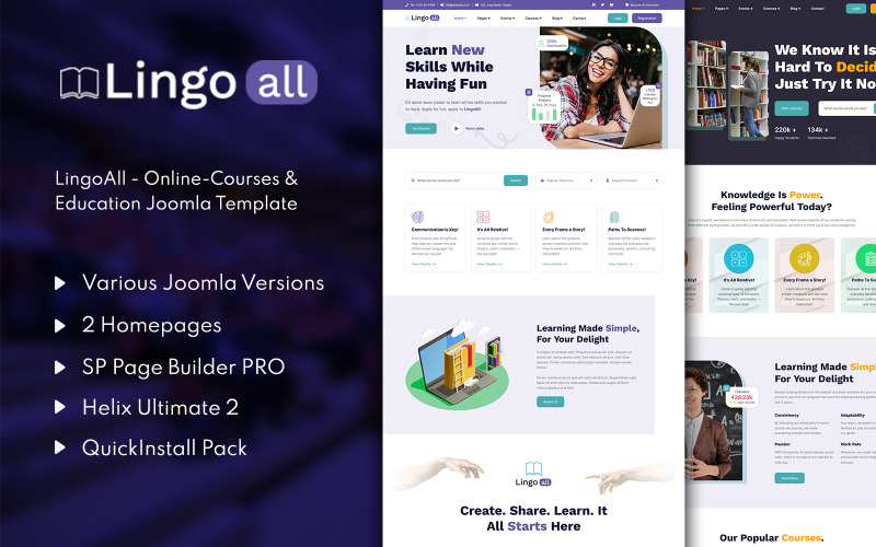 LingoAll - Шаблон Joomla 5 та 6 для онлайн-курсів та освіти