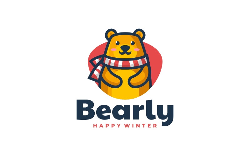 Вектор ведмідь простий талісман логотип