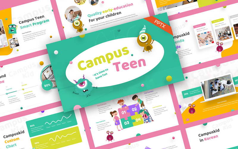 Campus Teen Education PowerPoint Template