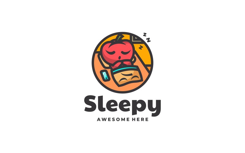 Domates uykulu çizgi film logosu