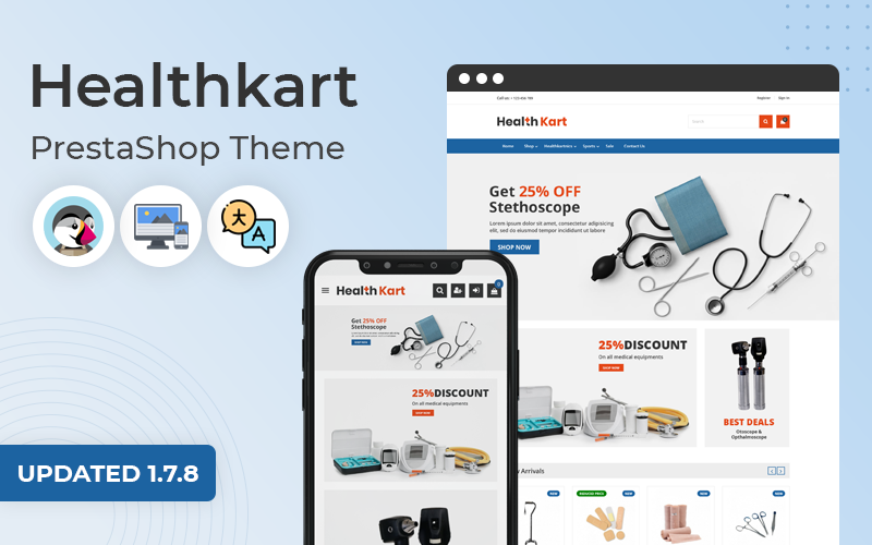 Healthkart – 多用途响应式 PrestaShop 主题