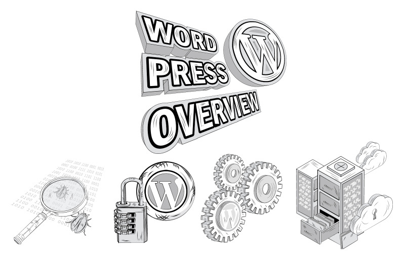 Presse de mots à cinq illustrations