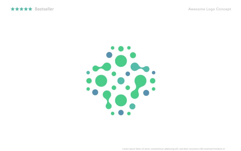 Sjabloon voor abstract bubbels medisch kruis logo voor vaccinatiecentrum