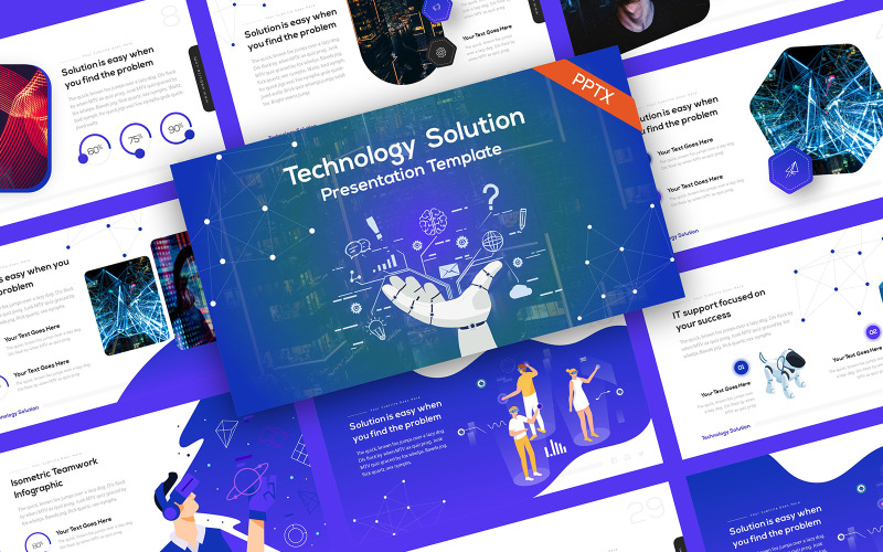 Techno Technology Solution Шаблон PowerPoint