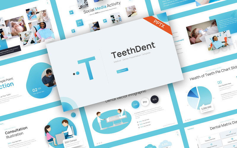 TeethDent Medical Dental Шаблон PowerPoint