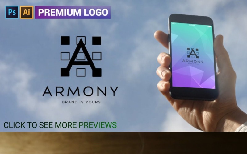 Armony 溢价 A 字母徽标模板