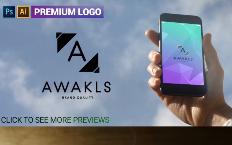 Awakls Premium Ett brev Logotyp Mall