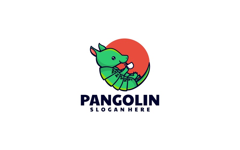 Estilo de Logotipo de Mascote Simples Pangolim