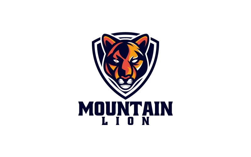 Logo mascotte semplice leone di montagna