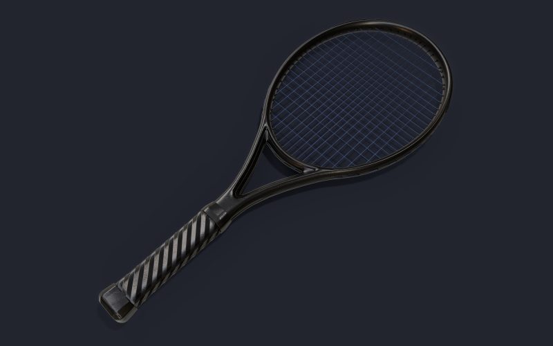 Modelo 3d Lowpoly de raquete de tênis