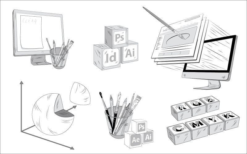 Sei elementi di design dell'illustrazione