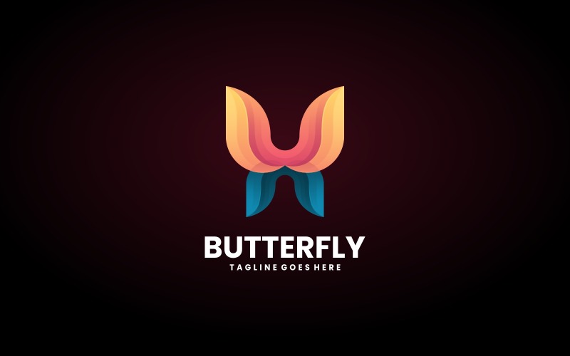 Vektor-Schmetterlings-buntes Logo
