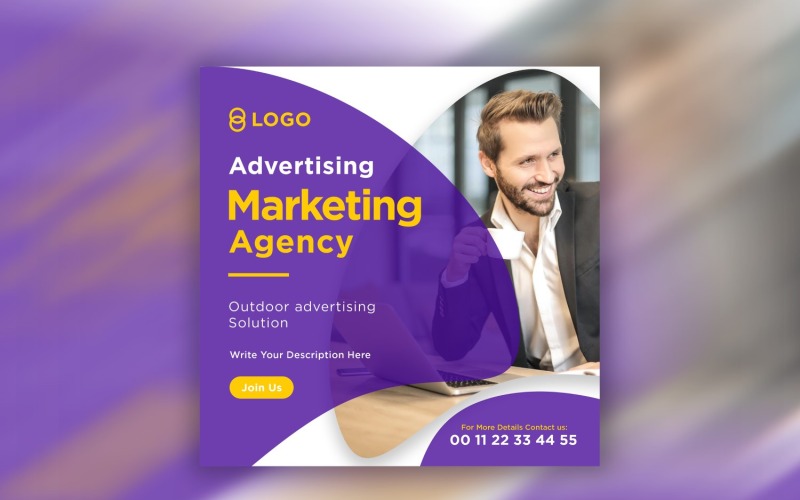Banner di marketing moderno dei social media
