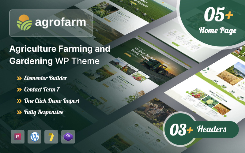 Agrofarm – Mezőgazdasági mezőgazdaság, kertészet és biobolt WordPress téma
