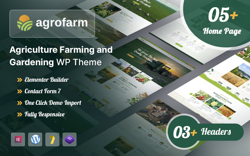 Agrofarm - šablona WordPress pro zemědělství, zahradničení a bio produkty.