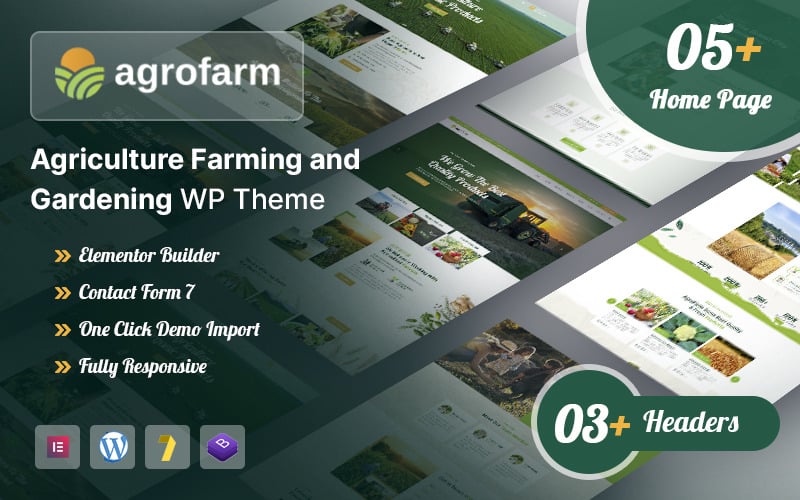 Agrofarm - Thème WordPress pour l'agriculture, le jardinage et l'agriculture biologique.