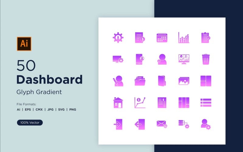 50 Beheerdersdashboard Glyph Gradient Icon